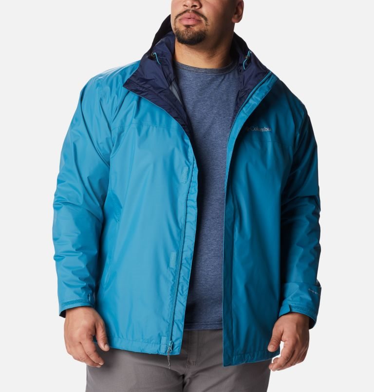 Men's Columbia Watertight II Rain Jackets Turquoise | Plus Size CA-UA380